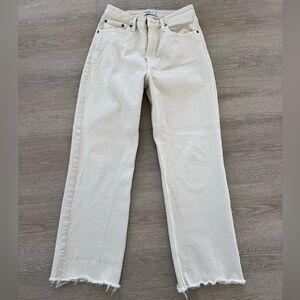 Abercrombie & Fitch Cream Straight Leg Jeans